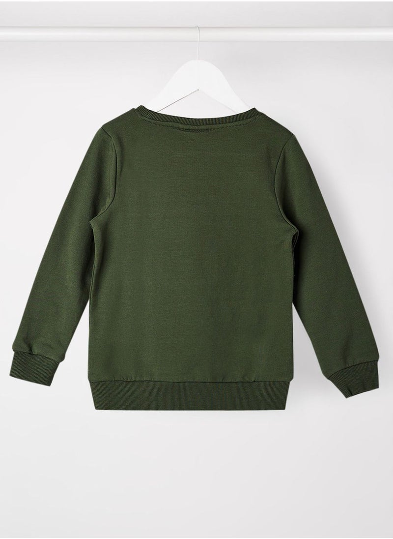 NAME IT - Infant Embroidered Text Sweatshirt - Image 1