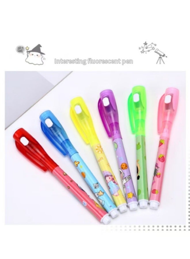 6Pcs Light-Emitting Invisible Pen Marker Pen Fun Fluorescent Pen - Image 2