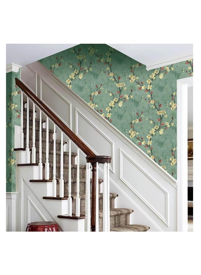 ورق حائط زهور قابل للإزالة بلصق ذاتي، ورق شجرة زهور حديث، ورق حائط أخضر مزخرف، غلاف جداري، فيلم فينيل لسطح العمل (3م * 0.53م) - Image 3