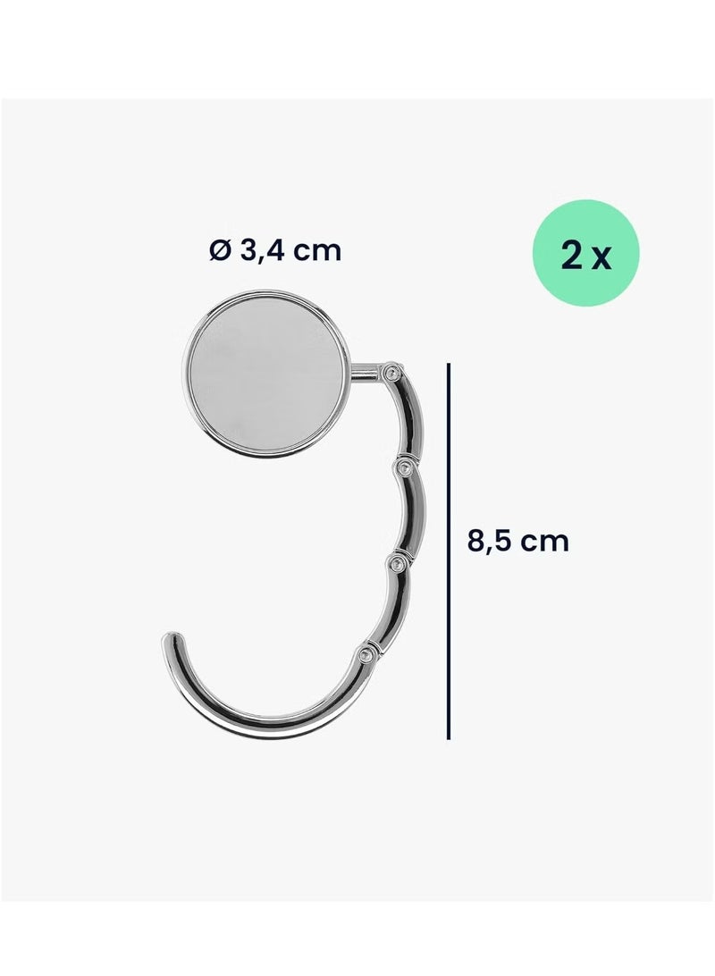 Ailily Set of 2 Portable Folding Handbag Purse Hooks - For Restaurants - Secures & Protects Bags. - Image 4