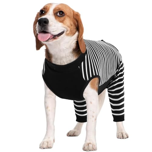 Kuoser Dog Recovery Suit for Back LegsSoft Dog Surgery Suit with Dog Pants to Stop LickingDogs Recovery Sleeve Elbow Protector Pet Surgical Onesie for Abdominal Wounds Dogs Cone AlternativeBlack M - Image 1
