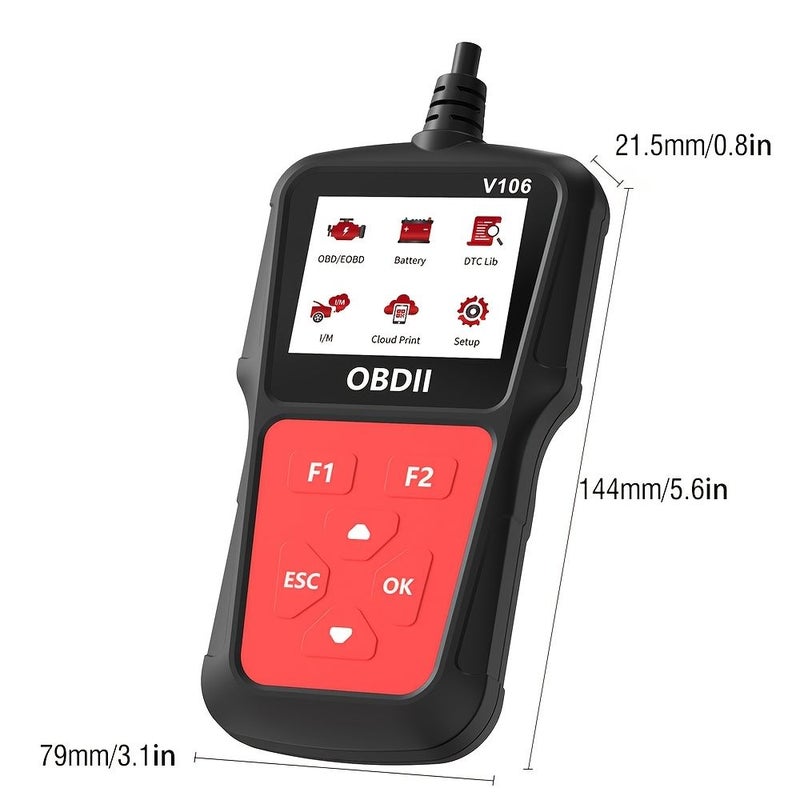 Automotive Diagnostic OBD Scanner Code Reader Data Stream IM Readiness Detection Black V106 Universal Engine Diagnostic Code Eraser - Image 5