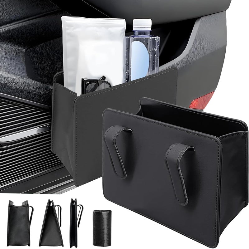 Norhogo Foldable Car Organiser Bin - Multipurpose Car Rubbish Bin with Hooks - Image 1