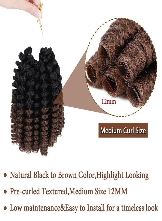 MIMAN 3 Packs 20 Inch Short Crochet Hair Braids for Black Women 12MM Spiral Curls Crochet Braided Synthetic Crochet Hair Extensions for Women DIY Mohawk Afro Braided Hairstyle (Black to Brown #1B/30) - Image 3