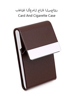 Fazza Deluxe Executive Business Card Holder - Premium Leather & Stainless Steel Case for Men & Women, Slim Design with Magnetic Closure, Holds up to 25 Business Cards, Cigarette Case (Dark Coffee)  - Image 1