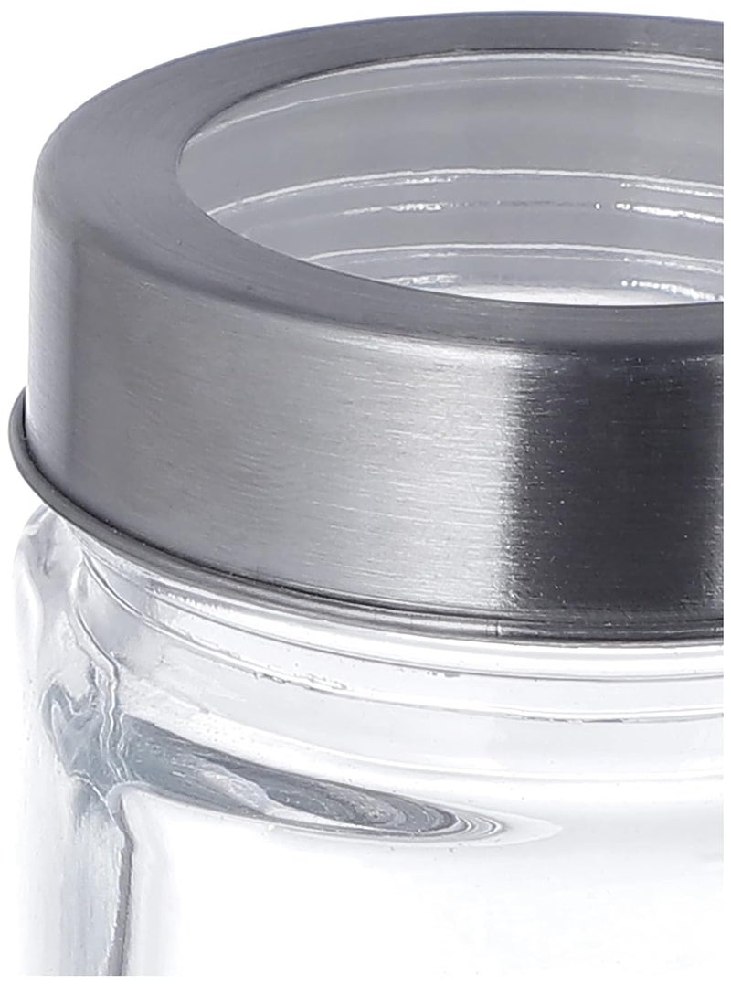 CROCO JAR Square Glass Storage Containers 310ml | Transparent Airtight Kitchen Jars with Steel Lid | Cubical Glass Jars for Pantry, Snacks, Dry Fruits, Masala, Pickle & Coffee Beans | Pack of 4 - Image 4