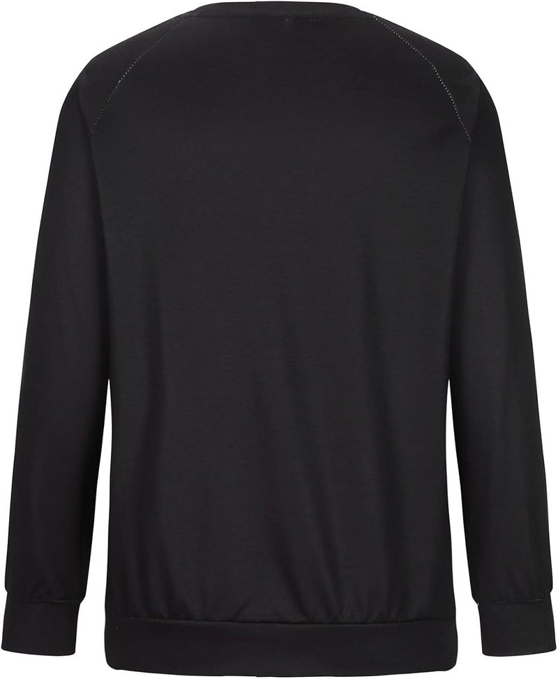cheekyglo Women Long Sleeve Crewneck Sweatshirt Casual Fit Print Pullover Tops Comfy Loose Soft Basic Tunic T-Shirt Blouse - Image 3