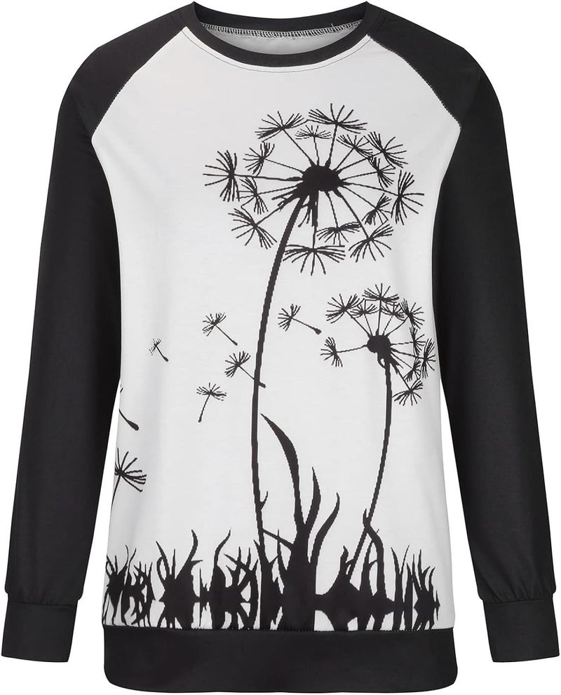cheekyglo Women Long Sleeve Crewneck Sweatshirt Casual Fit Print Pullover Tops Comfy Loose Soft Basic Tunic T-Shirt Blouse - Image 2