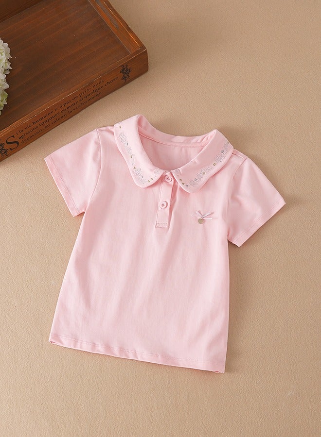 KUYEEBEAR Girls' Summer Short Sleeve Polo Shirt  - Image 1