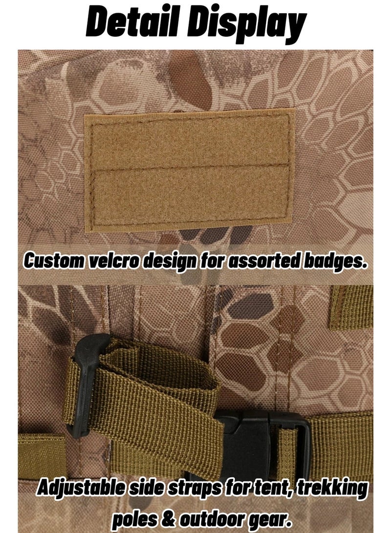 Tactical Camo Backpack Outdoor Hiking Daypack MOLLE Camping Rucksack for Training & Travel - Image 3