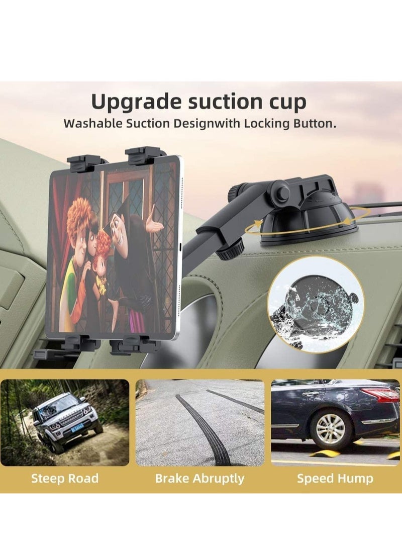 ELTRAZONE Tablet Holder for Car Mount,3-in-1 Car Air Vent,Dashboard Windshield Mount,360° Rotation Adjustable for iPad Air/Mini, Nintendo Switch,Samsung,Tablets 6"- 10.5",TPU Suction Sticky Gel - Image 2