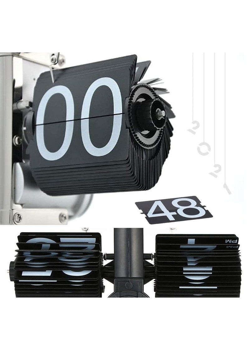 Stainless Steel Retro Flip Over Clock - Image 2