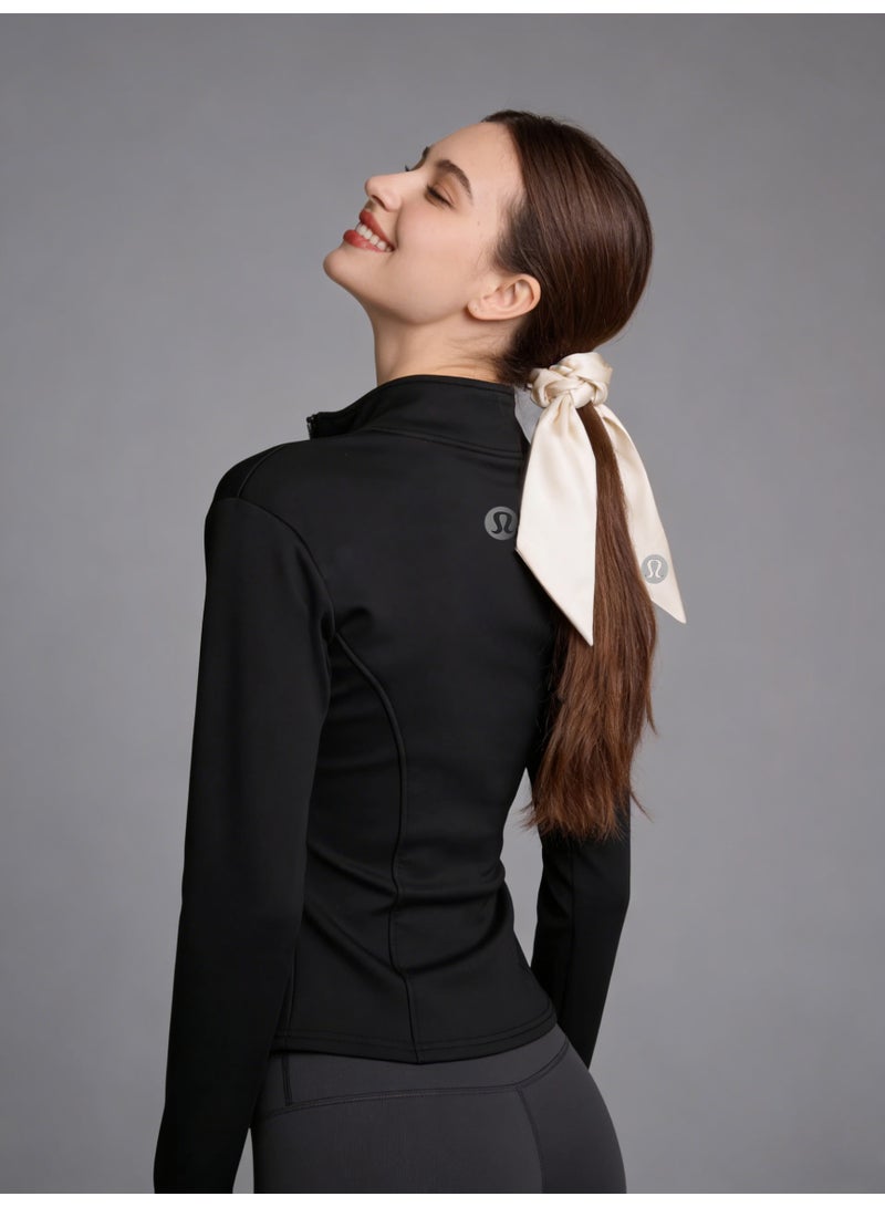 Lululemon Women’s Beige Satin Scarf-Tie Scrunchie - Image 3