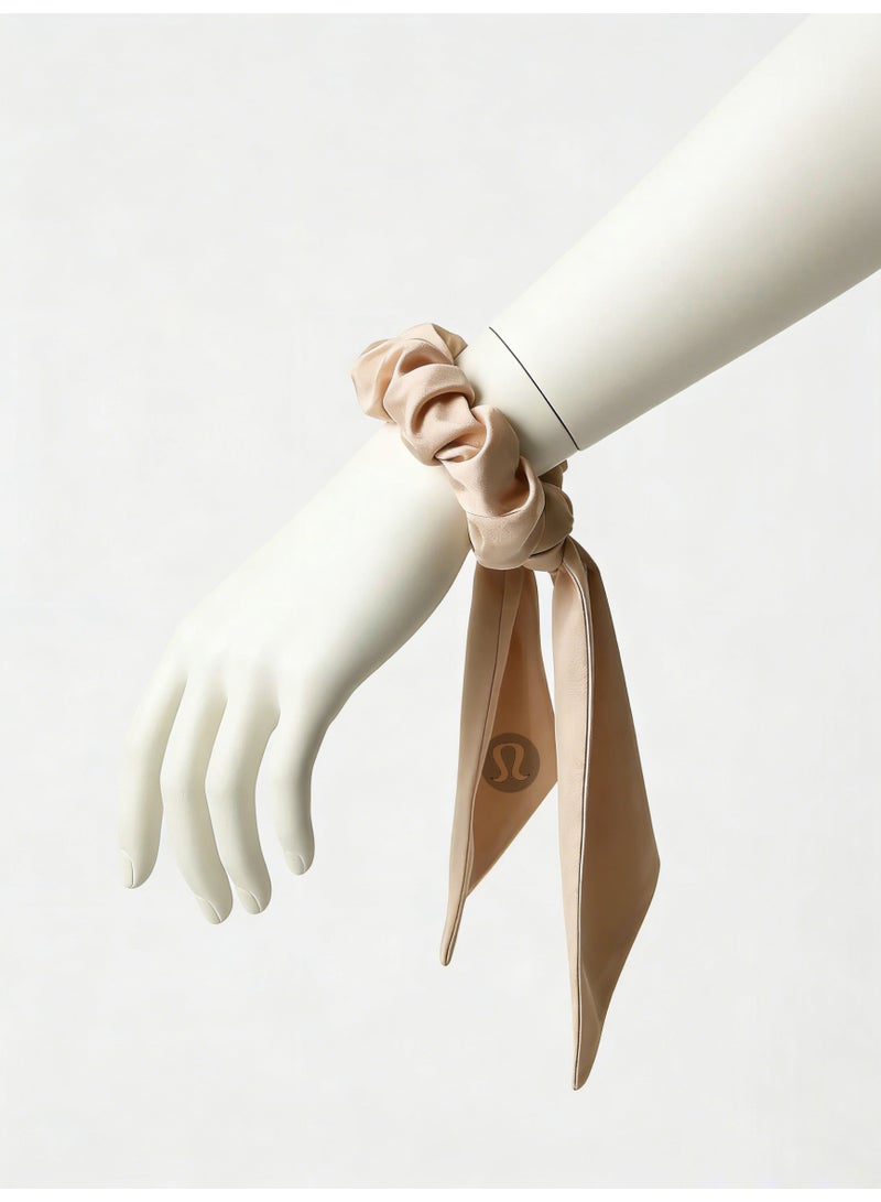 Lululemon Women’s Beige Satin Scarf-Tie Scrunchie - Image 4