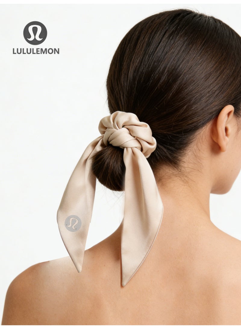 Lululemon Women’s Beige Satin Scarf-Tie Scrunchie - Image 2