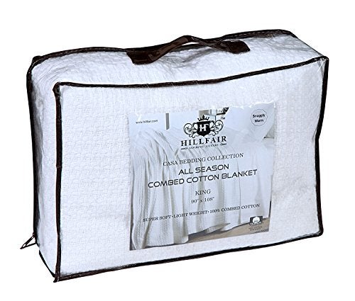 HILLFAIR 100% Combed Cotton Blanket– Twin XL Bed Blanket– Soft Cozy Warm Multipurpose Throws for Luxury Home Decor– 66 x 90 inch Twin XL Size Cotton Blankets for Beds- Blankets for All Season- White - Image 5