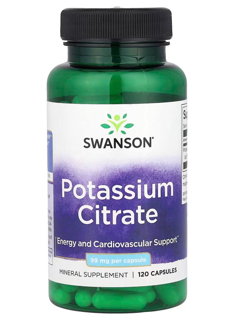 Swanson, Potassium Citrate, 99 mg, 120 Capsules