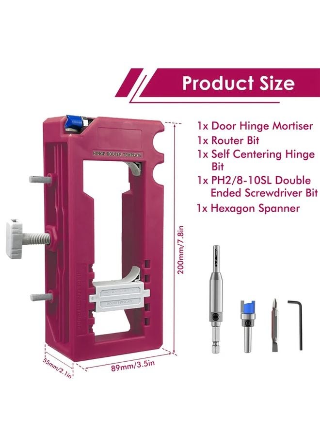 Red Door Hinge Installation Kit With Router Template And Chisel Tools - Image 4