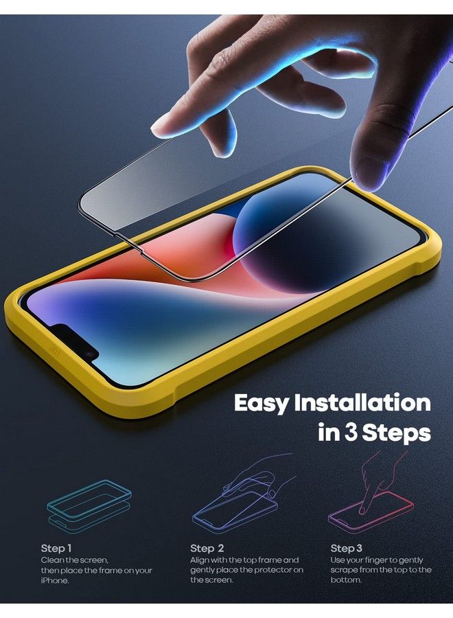 Lamicall Glass Screen Protector for iPhone 14 Plus, 13 Pro Max - [Professional] [9H Tempered Glass] [Military-Grade Shatterproof ] HD Clear, Anti-Scratch Fingerprint, Easy Apply Frame, 6.7'' /2 Pack - Image 4