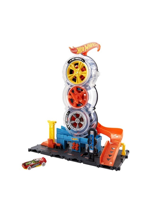 Hot Wheels Mattel Hot Wheels City Super Twist Tire Shop Playset, Gift For Kids 4 To 8 Years Old - Image 3