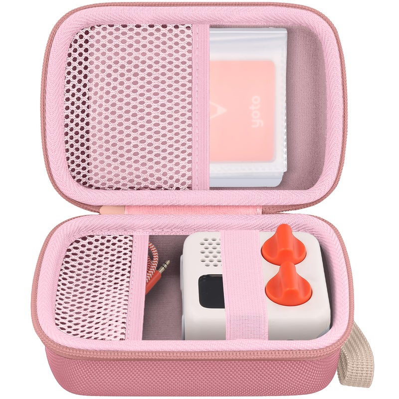 co2CREA Hard Case Compatible with Yoto Mini 2024 Edition Kids Audio Music Player Children Speaker Plays Audiobook Cards Radio and Card Holder Hold up to Yoto 36 Cards Pink Case - Image 3
