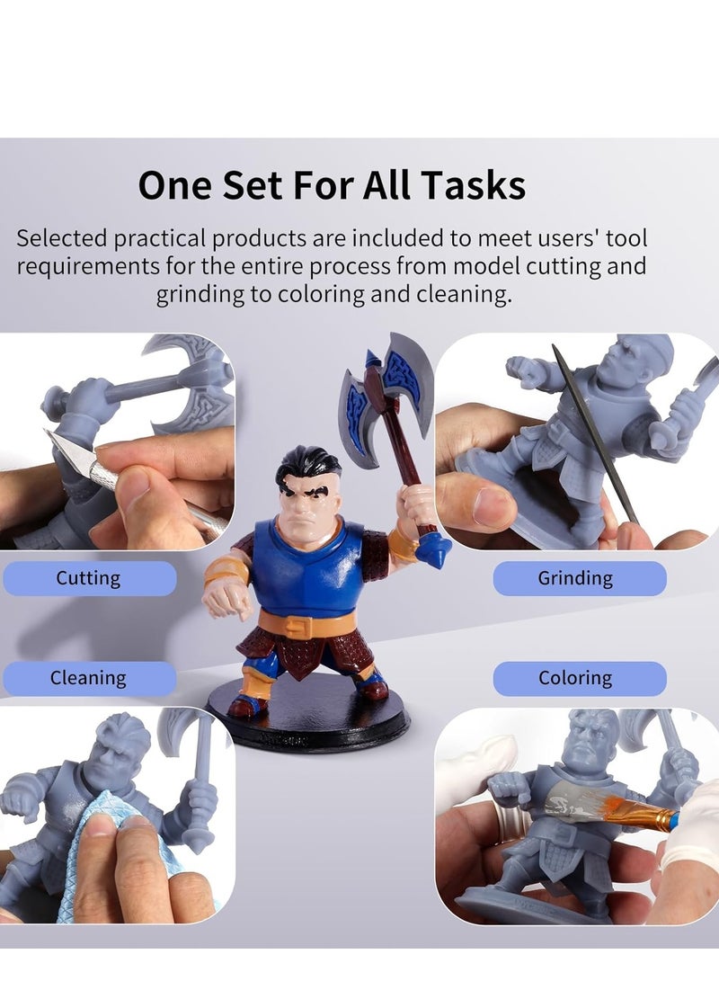 ANYCUBIC Multifunctional 3D Models Painting Set, Acrylic Paint kit 5 Colors, Primer, Topcoat, and Painting Tools, Miniatures Painting Kit for 3D Printing Enthusiasts - Image 2