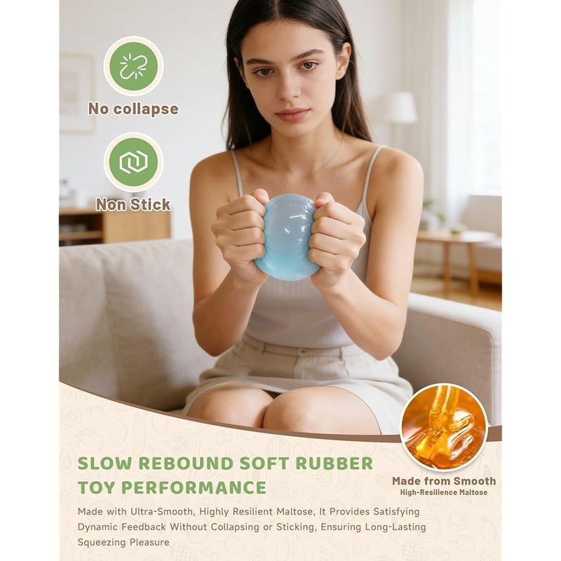 TLM Coconut Oil Squishy - 2026 New Coconut Oil Stress Ball, Slow Rising Squishy, 100% Odorless, Non-Sticky, Easy to Clean, Improving Focus, Or Easing Tension During Study, Work, Or Relaxation (Green) - Image 4