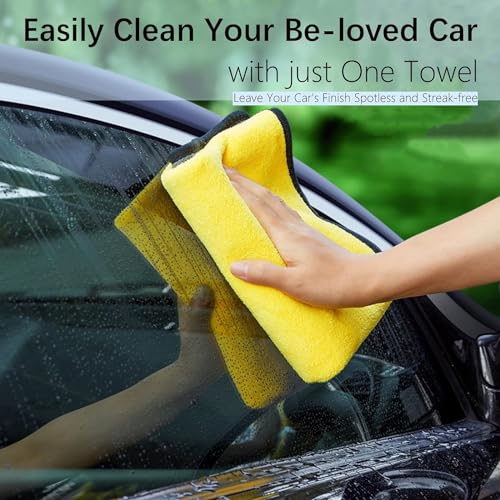 OAN Microfiber Cloth 1pc 40x30cms 600 GSM Multi-Color! Thick Lint & Streak-Free Multipurpose Cloths Automotive Microfibre Towels for Car Bike Cleaning Polishing Washing & Detailing. - Image 3