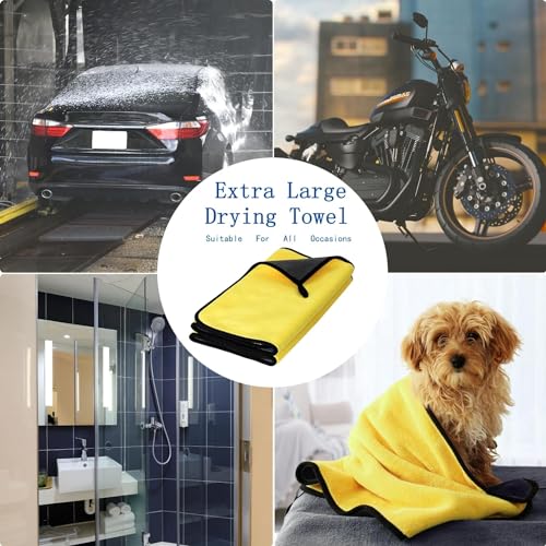 OAN Microfiber Cloth 1pc 40x30cms 600 GSM Multi-Color! Thick Lint & Streak-Free Multipurpose Cloths Automotive Microfibre Towels for Car Bike Cleaning Polishing Washing & Detailing. - Image 5