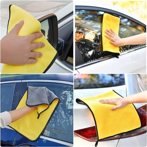 OAN Microfiber Cloth 1pc 40x30cms 600 GSM Multi-Color! Thick Lint & Streak-Free Multipurpose Cloths Automotive Microfibre Towels for Car Bike Cleaning Polishing Washing & Detailing. - Image 4