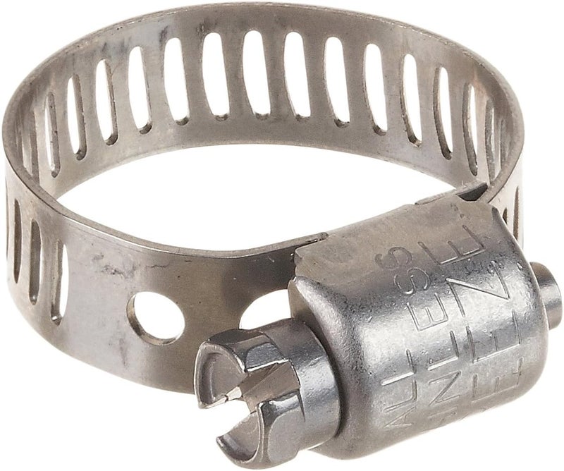 Miniature Stainless Steel Hose Clamp, Worm-Drive, SAE Size 6, 7/16" to 25/32" Diameter Range, 5/16" Bandwidth (Pack of 10)