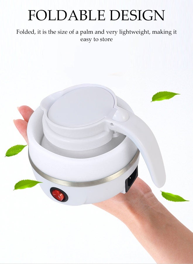 DUNISO Foldable Kettle，Portable Foldable Electric Kettle，Mini Folding Silicone Electric Kettle，Food Grade，Easy to Clean， for Travel,Hiking,Camping,Indoor,Outdoor，700ml，White - Image 3