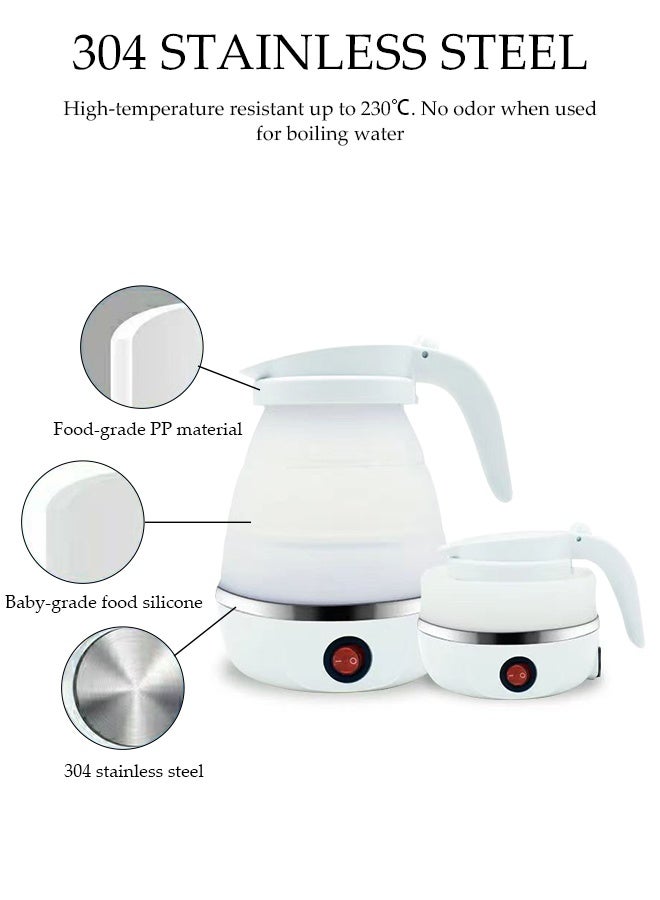 DUNISO Foldable Kettle，Portable Foldable Electric Kettle，Mini Folding Silicone Electric Kettle，Food Grade，Easy to Clean， for Travel,Hiking,Camping,Indoor,Outdoor，700ml，White - Image 5
