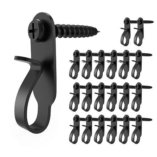 Elrswy Light Hanger Hooks,Screw Hooks for Hanging Christmas Light,Light Wire and Led Fairy Led Light Clips,Stainless Steel,Black,40 Pack - Image 1