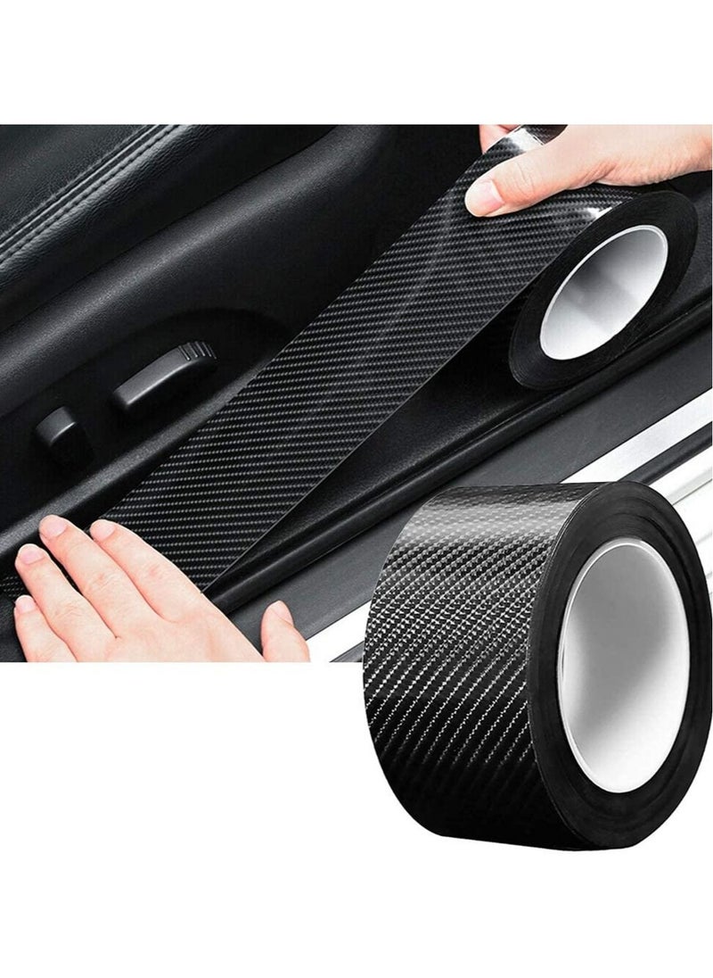 EHOME Car Door Edge Guards Door Sill Protector 5D Carbon Fiber Wrap Film Vinyl Automotive Protection Film Anti-Collision Fits for Most Car (1.2In x 33Ft, Black)  - Image 1