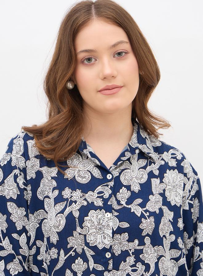 ستايلي طقم قميص وبنطلون واسعين بطبعة شاملة - Image 4