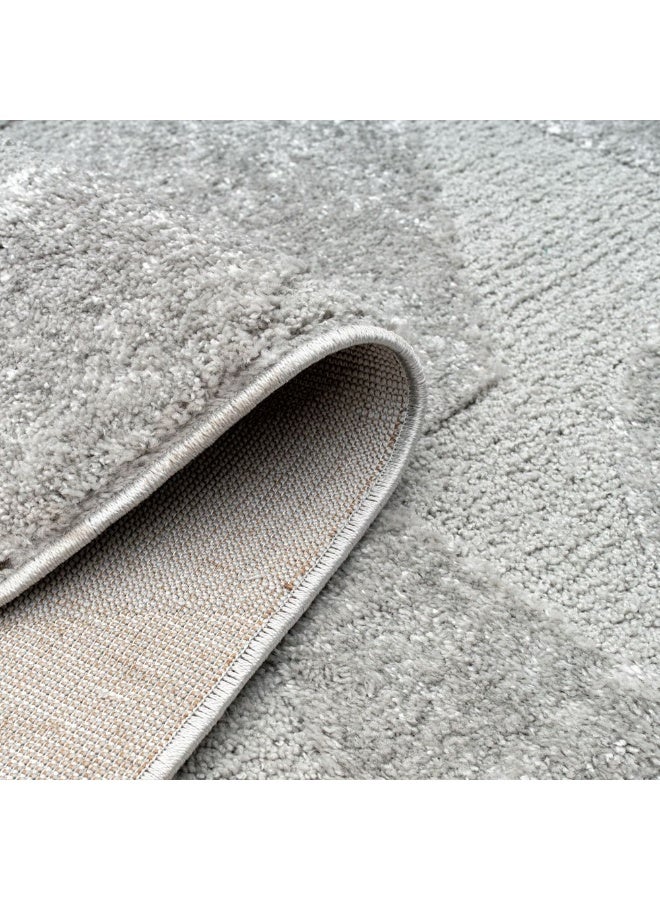 DANUBE HOME La Perle Modern Abstracts Rug | Washable Modern Rugs Style | Polypropylene + Polyester Area Rug Floor Covering | Indoor Carpet For Living Room Dining Bedroom 160X230cm-Grey - Image 5