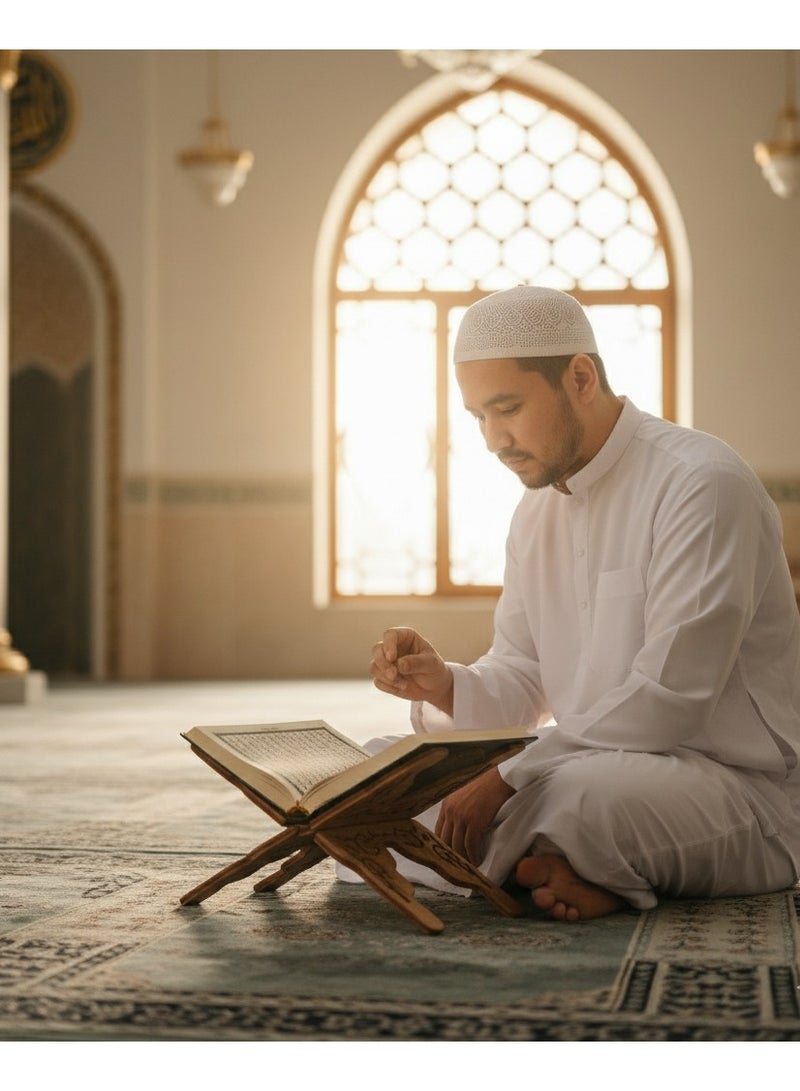 سندس حامل قرآن خشبي أرضي صغير الحجم - Image 4