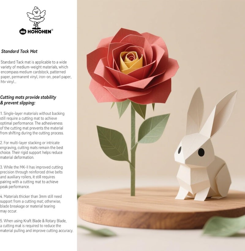 ألواح قص لآلات Silhouette Cameo 5 Pro MK II و Cameo 4 Pro، مقاس 24×24 بوصة، عبوة تحتوي على 3 ألواح شفافة مزودة بمادة لاصقة قوية ومتينة، مناسبة لاستخدامها مع أوراق الكاردستوك ومواد الـ HTV والفينيل، ومناسبة للمشاريع الصغيرة. - Image 5