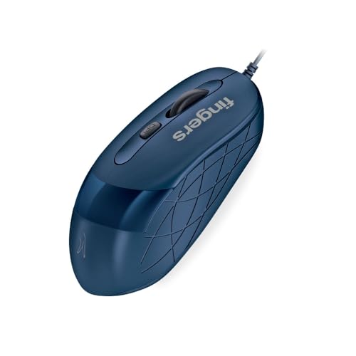 FINGERS SuperHit Wired Mouse with Advanced Optical Technology (Lightweight | Trendy Dual-Tone Design | Works Well with Windows, macOS, Linux) (Royal Blue) - Image 1