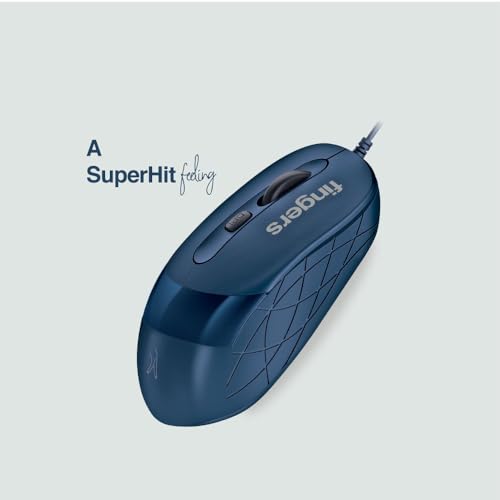 FINGERS SuperHit Wired Mouse with Advanced Optical Technology (Lightweight | Trendy Dual-Tone Design | Works Well with Windows, macOS, Linux) (Royal Blue) - Image 3