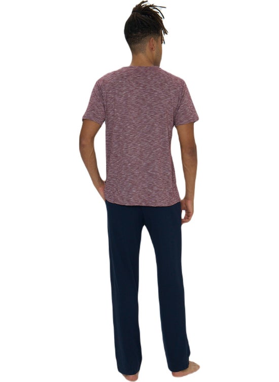 U.S. Polo Assn. Men's Burgundy Flamed Round Neck Pajama Set  - Image 4