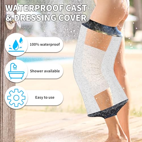 KEEFITT Knee Cast Cover for Shower, Waterproof Bandage and Cast Protector for Knee Replacement Surgery, Wound, Burns Watertight Protection Reusable, - Image 5