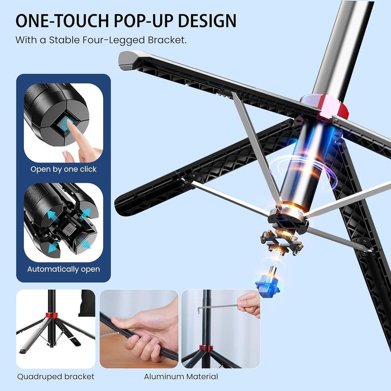 FKU Q185 Auto Face Tracking AI Gimbal Selfie Stick Tripod Stand,Detachable Bluetooth Remote Compatible for iPhone/Android, Best for Vlogging/Photo Shoot (Q185 AUTO FACE Tracking Selfie Stick) - Image 4