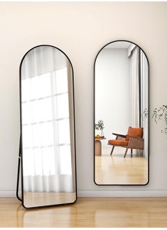 Generic 165*60 Arched Full Length Mirror, Floor Big Standing Mirror, Against Wall for Bedroom,Dressing and Wall-Mounted Thin Frame Mirror, Black  - Image 1