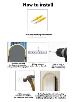 Generic 165*60 Arched Full Length Mirror, Floor Big Standing Mirror, Against Wall for Bedroom,Dressing and Wall-Mounted Thin Frame Mirror, Black  - Image 4