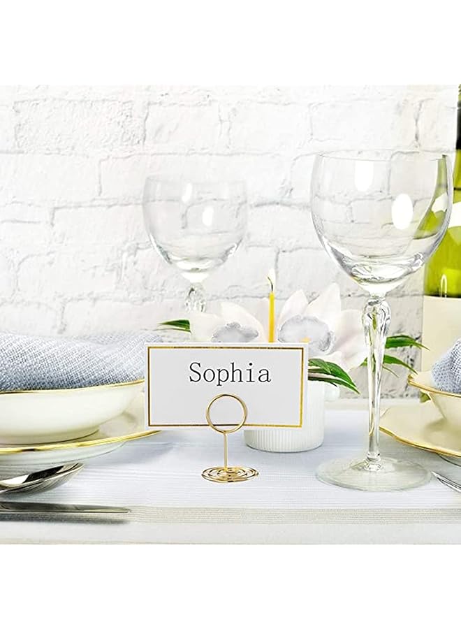 erorex 24 Pcs Premium Gold Table Number Holders And 24 Pcs Place Cards With Gold Foil Border Place Card Holder Table Sign Stand Photo Picture Holders For Centerpieces Wedding Party Birthday - Image 5