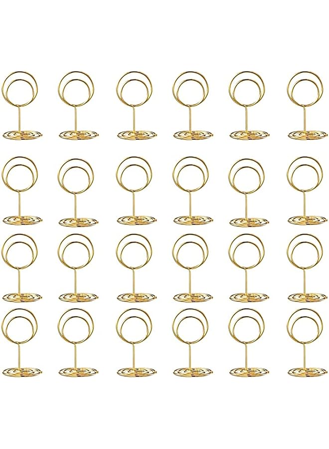 erorex 24 Pcs Premium Gold Table Number Holders And 24 Pcs Place Cards With Gold Foil Border Place Card Holder Table Sign Stand Photo Picture Holders For Centerpieces Wedding Party Birthday - Image 3