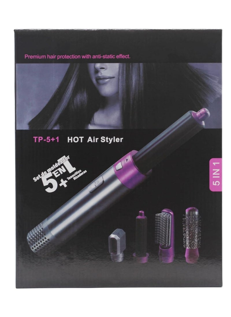 ELTRAZONE 5-in-1 Electric Hair Brush for Curling, Straightening, Drying, and Hair Care – Versatile Hair Styling Tool with Curling Rollers, Straightener, Massage Combing Function, Fast Heat Up, Anti-Frizz Technology, Ideal for All Hair Types and Daily Use - Image 1