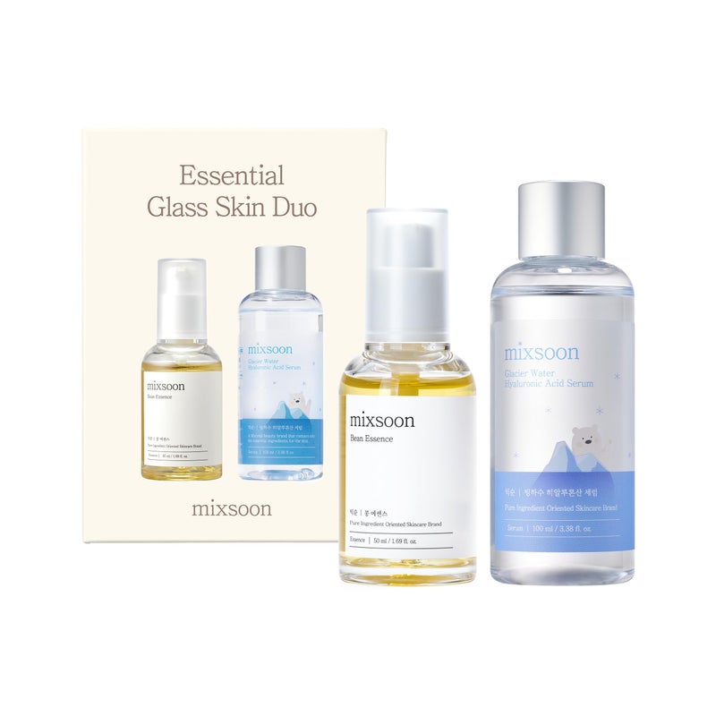 mixsoon Essential Glass Skin Duo Set - Bean Essence + Glacier Water Hyaluronic Acid Serum, Gentle Formula for Smooth, Radiant Skin 150ml / 5.07 fl. oz. Korean Glass Skin Care - Image 3